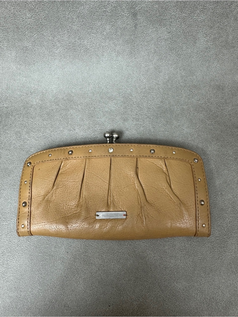 Laundry By Shelli Segal Camel Leather Snap-Closure Wallet